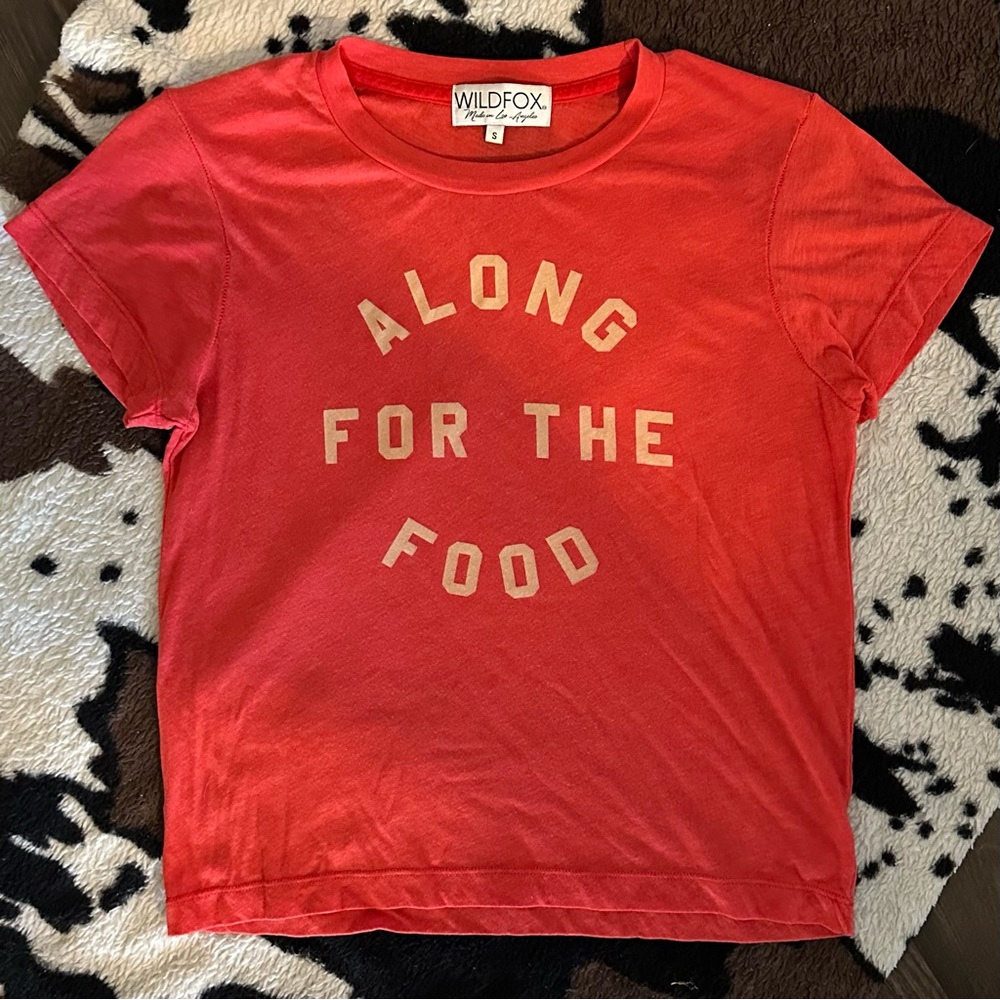 Wildfox Red 'Along for the Food' T-Shirt S